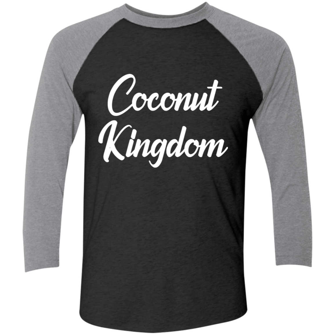 Coconut Kingdom Baseball T-Shirt Black (Unisex)