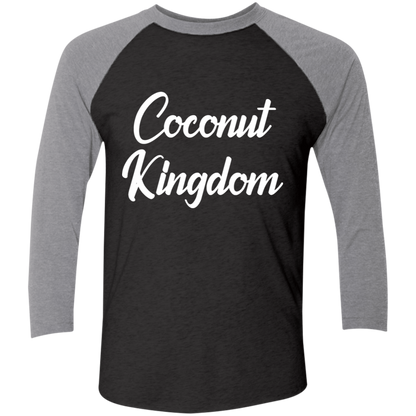 Coconut Kingdom Baseball T-Shirt Black (Unisex)